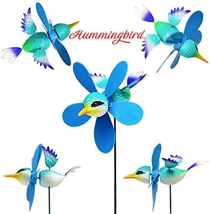 Close up of hummingbird design garden windmill