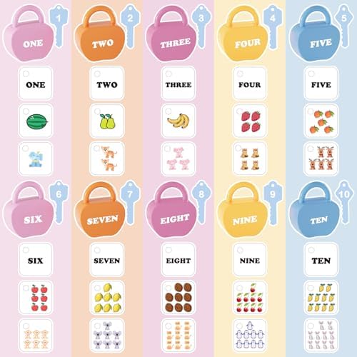 Fine motor skills development game featuring colorful locks and keys for kids