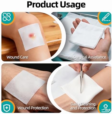 Soft and breathable non woven wound dressing pads being applied to protect a minor cut