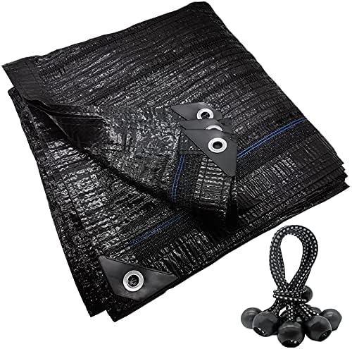 DUENEW ten by ten feet heavy duty mesh tarp installed on large pet crate