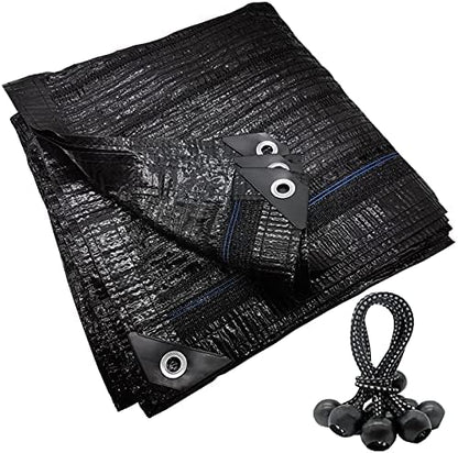 DUENEW ten by ten feet heavy duty mesh tarp installed on large pet crate