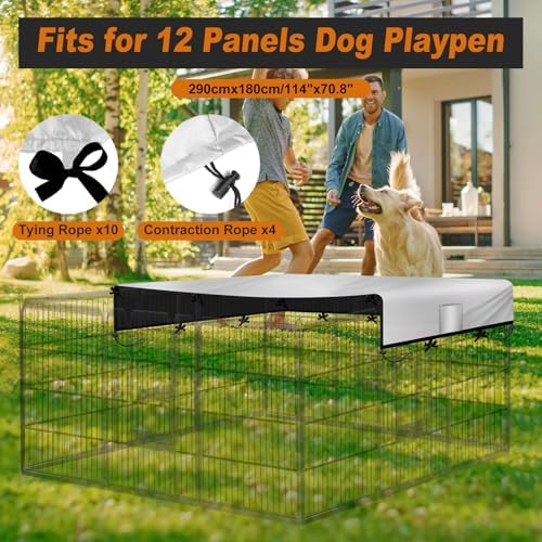 Waterproof silver coated backing on pet playpen shade cover