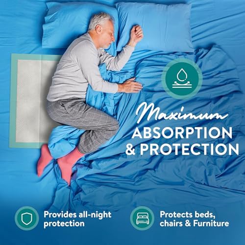 Underpad backing highlighting the strong waterproof polypropylene layer and the integrated secure placement adhesive strips