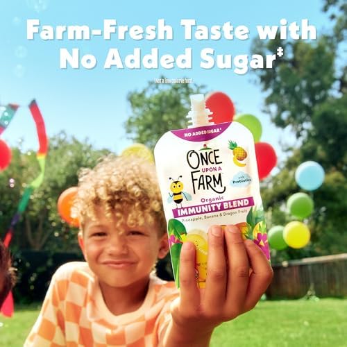 Close up view of the convenient child safe squeeze cap on the imported organic smoothie pouch