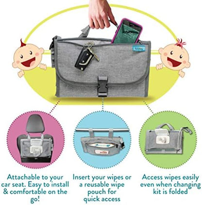 Kopi Baby changing pad attached to stroller handle