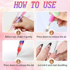 User demonstrating DIY nail design with Luhaka pen