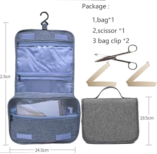 Hanging view of TAFALAA stoma supply bag in a bathroom setting.