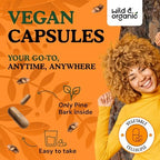 Close up of Wild And Organic capsule bottle cap and safety seal packaging design.
