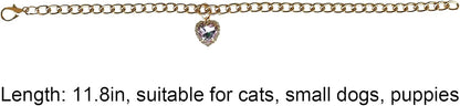 Elegant pink rhinestone pet pendant necklace designed for kittens and small dog breeds