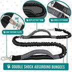 Person jogging with dog using PetAmi hands free leash system