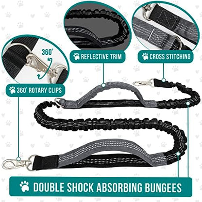 Person jogging with dog using PetAmi hands free leash system