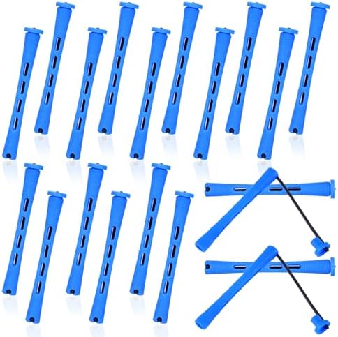 WILLBOND plastic perm rods blue 20 pieces front view for heatless hair curling