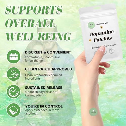 NutriVytal mood boost patches 30 count pack with ingredient highlights.