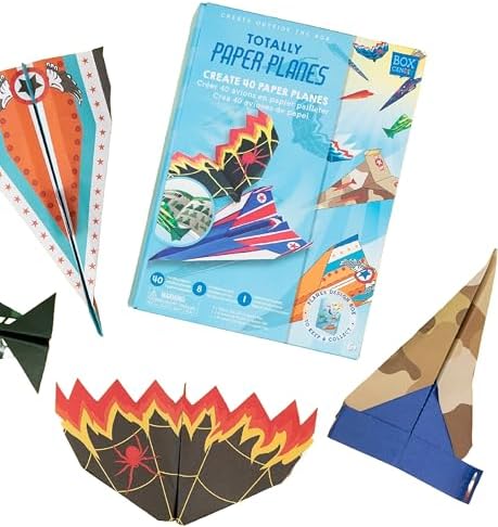BOX CANDIY origami airplane crafting kit showcasing forty sheets of patterned paper and design booklet