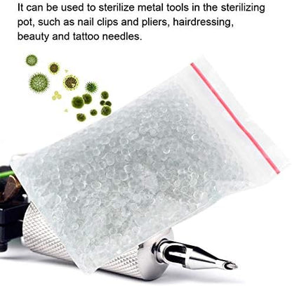 Nail clippers being sanitized in glass bead sterilizer