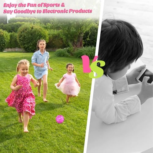 DLUGOPIS sparkling pink mini ball for kindergarten students showcasing high-visibility glitter finish.