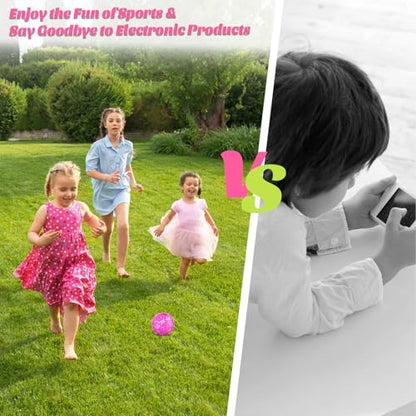 DLUGOPIS sparkling pink mini ball for kindergarten students showcasing high-visibility glitter finish.