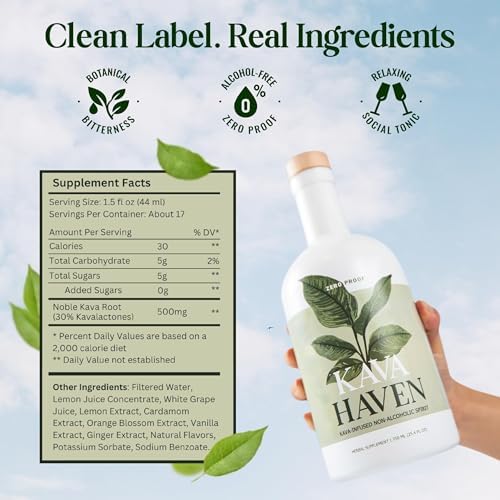 Kava Haven alcohol alternative wellness drink label close up