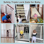 WAOWAO wide walk through pet gate opening at a ninety degree angle to stay open