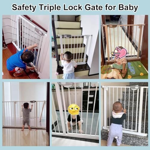 WAOWAO wide walk through pet gate opening at a ninety degree angle to stay open