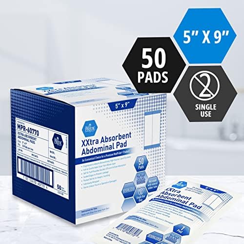 Premium non adherent sterile abdominal pads suitable for sensitive skin and trauma recovery.