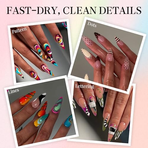 12 Colors Nail Art Pens Set, 2025 Upgrade Nail Art Markers, 0.5mm Fine Tip DIY Quick Dry Graffiti Dotting & Liner Pens for Gel Nails, 3D Nail Polish Pens for Painting, Nail Art Drawing Tool (1 Set) - Image 7