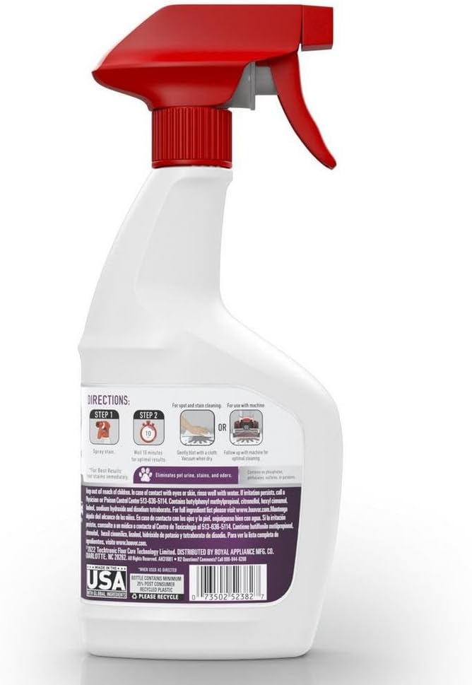 Hoover enzymatic pet stain remover bottle for carpets