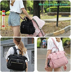 Loradi large diaper bag demonstrating convertible shoulder and tote straps