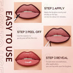 3Pcs Lip Stain Peel Off Set, Peel Off lip Liner Stain Long Lasting Waterproof, Matte Lip Tattoo Tint Transfer Proof, Highly Pigmented Color Lip Makeup(#01+02+03) - Image 7