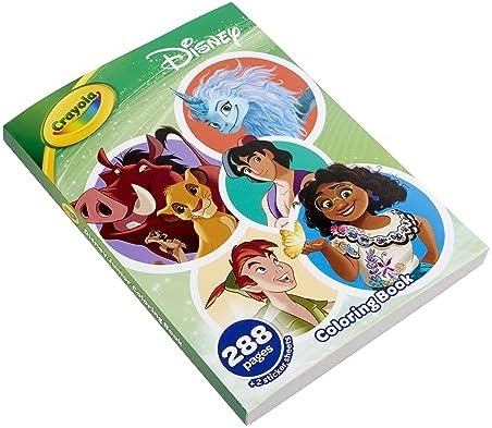 Open pages of the imported Crayola Disney coloring book showing detailed line art.