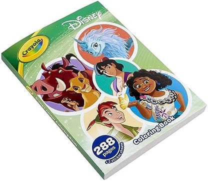 Open pages of the imported Crayola Disney coloring book showing detailed line art.