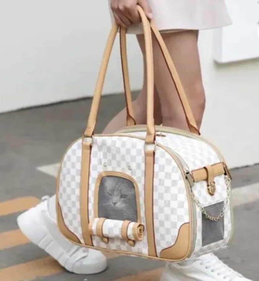 Beijing Chenyouyang Designer Chewy Dog Carrier Bag white front view