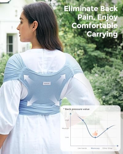 Side view of Momcozy lightweight infant baby wrap