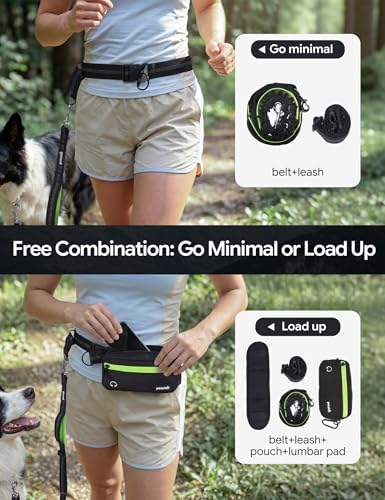 Dual handles hands free dog leash for maximum control training