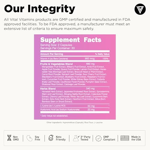 Vital Vitamins Vegan Collagen Booster bottle side profile
