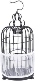 Close up of breathable nylon mesh texture on bird cage seed guard