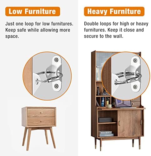 Ougourim dressers safety straps hardware kit with screws and brackets.