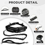 Shock absorbing elastic bungee dog leash from Puppalace extended during outdoor training.