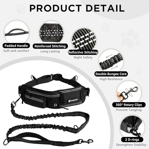 Shock absorbing elastic bungee dog leash from Puppalace extended during outdoor training.