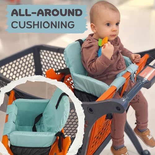 Icopuca Baby Cart Seat Cushion Installed on Grocery Trolley