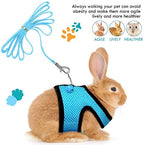 Satinior small animal walking vest in blue and black color