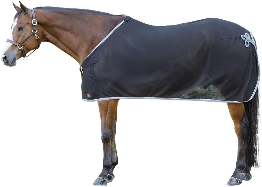 Schneiders Award Horse Scrim Sheet front view showing black airflow mesh material.