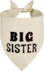 Big Brother Dog Bandana Beige XLarge 1PCS, Adjustable Triangle Scarf, Pregnancy Announecment, New Baby for Family. - Image 9