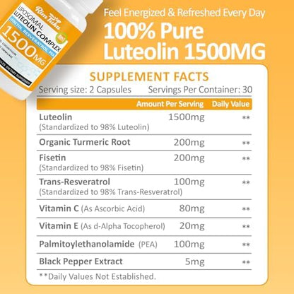 RimTuku luteolin capsules with liposomal absorption matrix for enhanced memory.