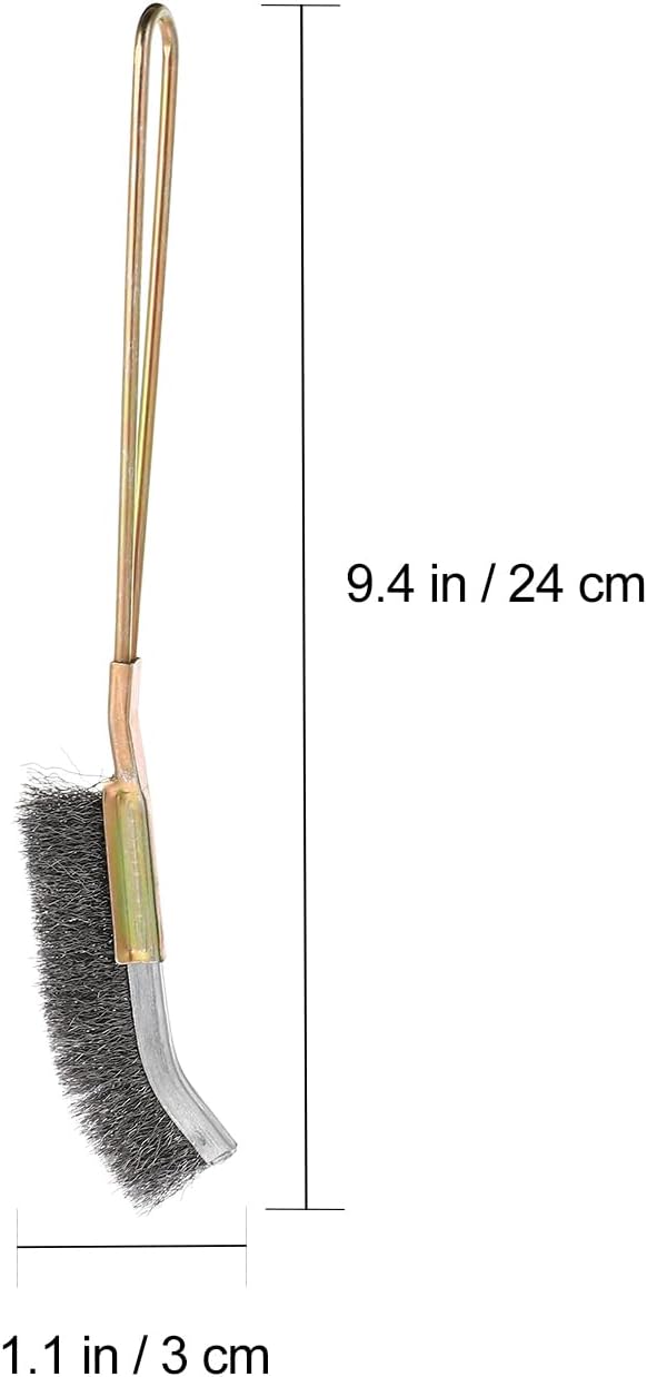 Narrow profile copper wire brush for parrot cage maintenance