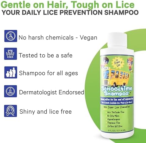 Schooltime detangling spray bottle for lice prevention