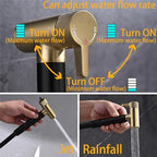 Flexible 47-inch black shower hose connected to the bidet sprayer