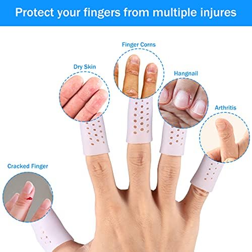 Tondiamo elastic silicone finger sleeves being trimmed with scissors for custom toe protection