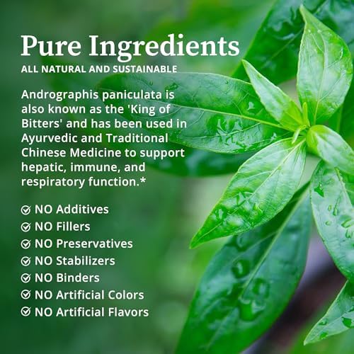 BioPure Andrographis organic immune supplement bottle label details