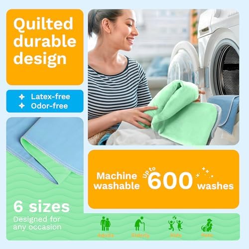 Green Lifestyle heavy duty bed pads close up of reinforced seams
